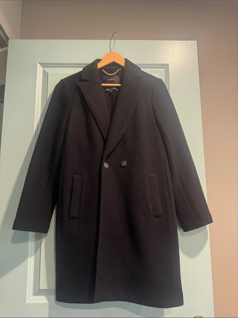 J. Crew Black Wool Double-Breasted Pea Coat